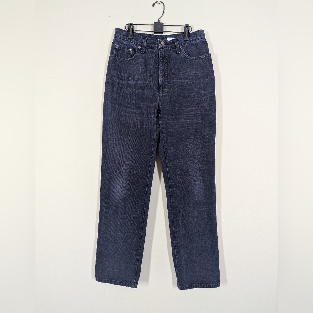 Vintage High Rise Mom Jeans 31 Dark Indigo Purple Blue 100% Cotton No Stretch